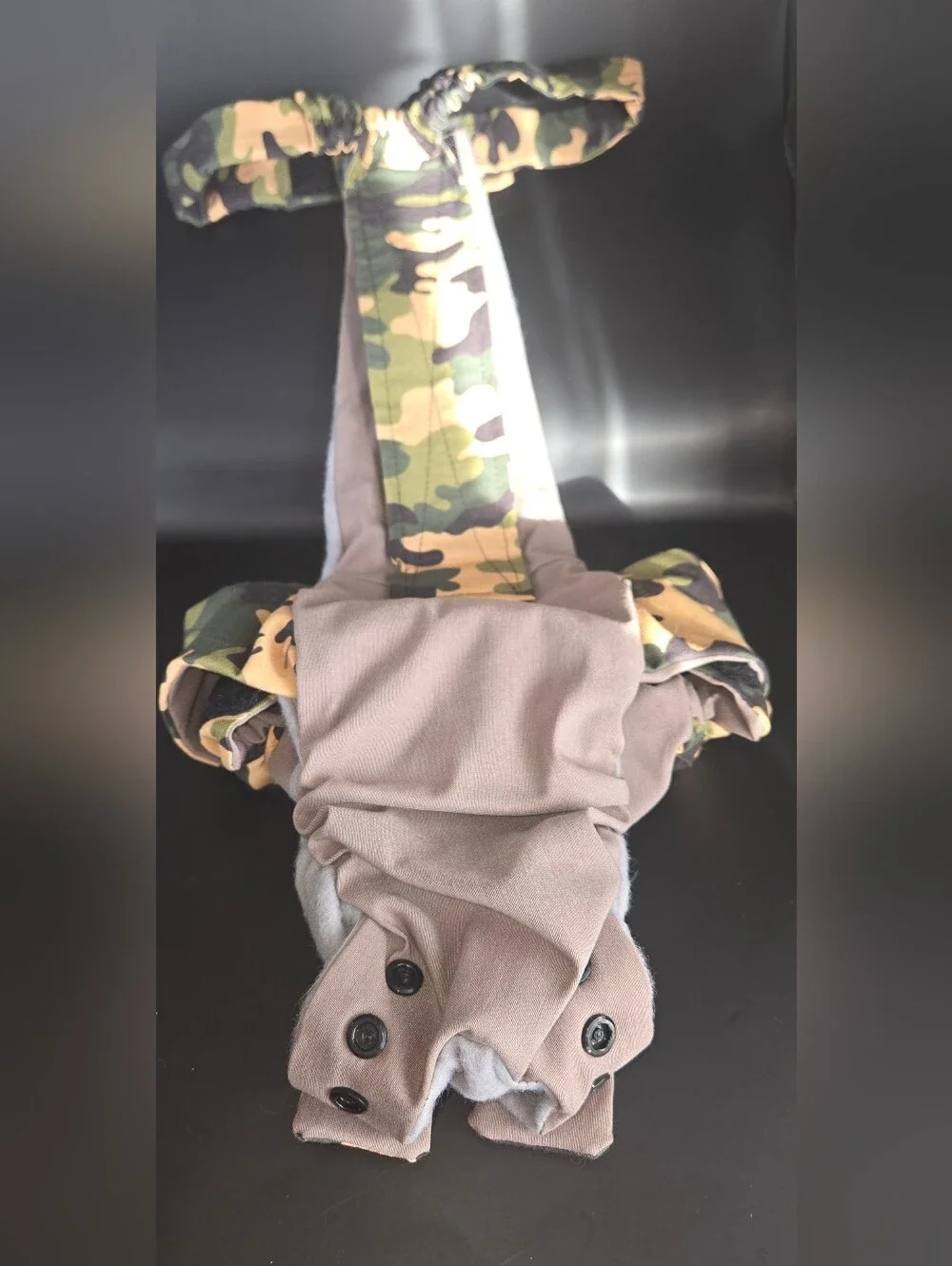 Barkertime Camo & Tan Diapper Overall - Beige Camouflage
